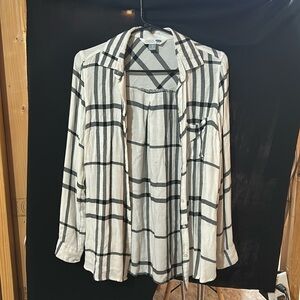 Black and white plaid cardigan